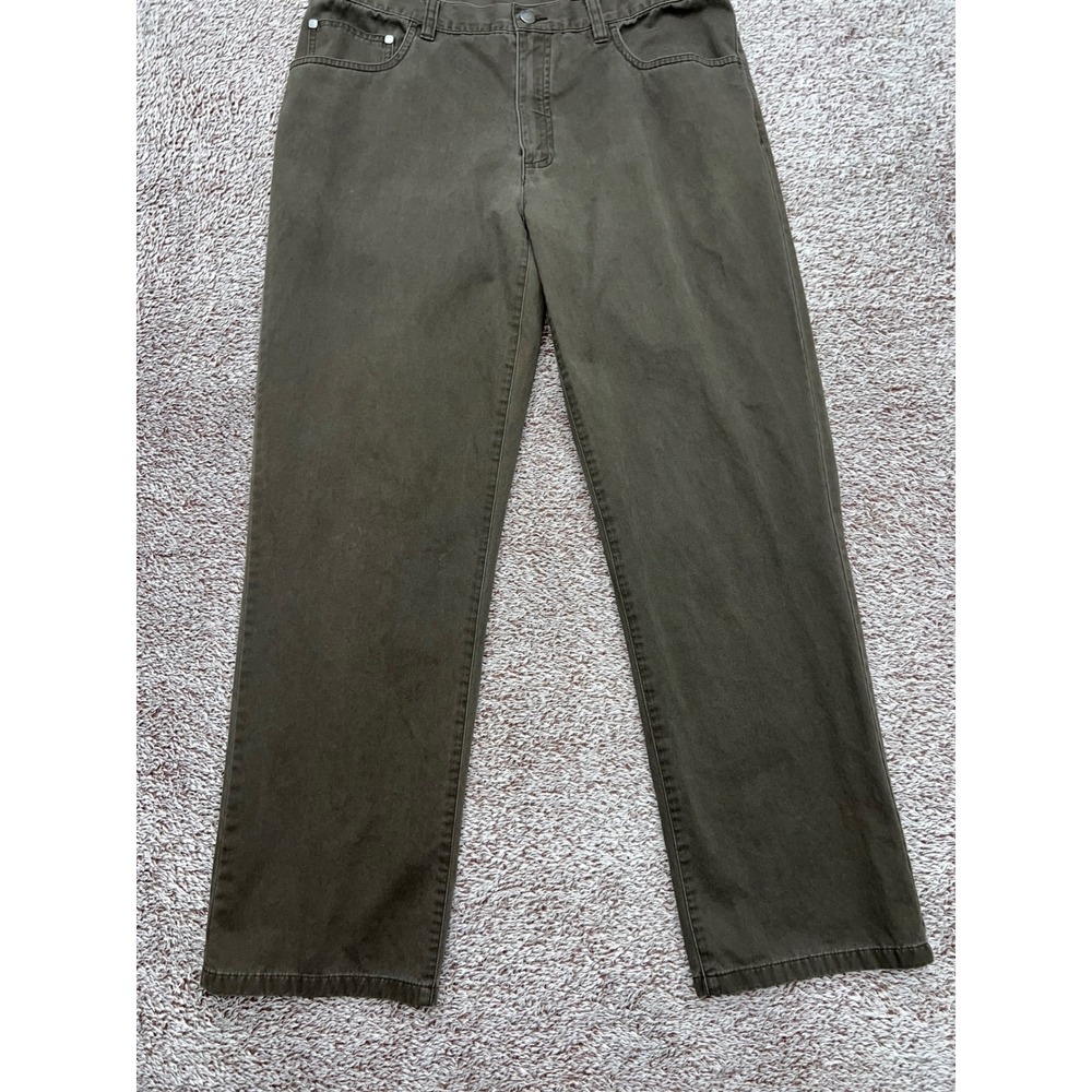 Roundtree & Yorke Casual Men's 34x30 Brown 5 Pocket Straight Leg Cotton Pants